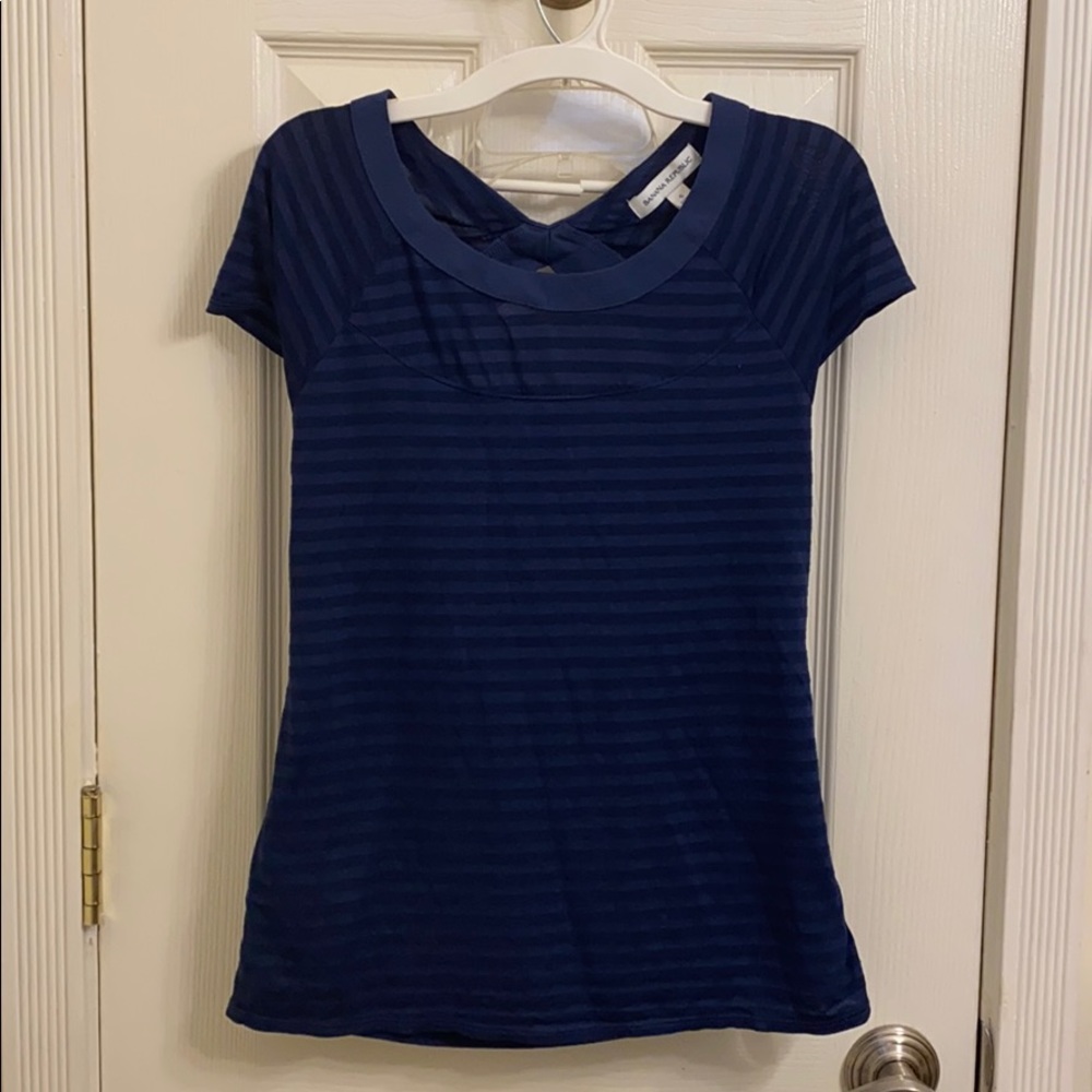 Banana Republic top blue S open back